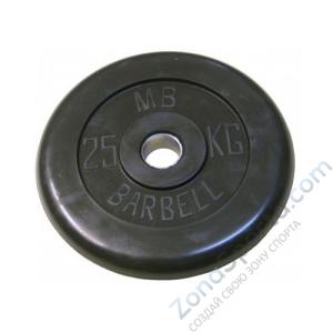 Диск обрезиненый черный MB Barbell MB50-25 d-50мм 25кг