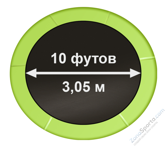 Батут Arland 10FT с внутренней страховочной сеткой и лестницей