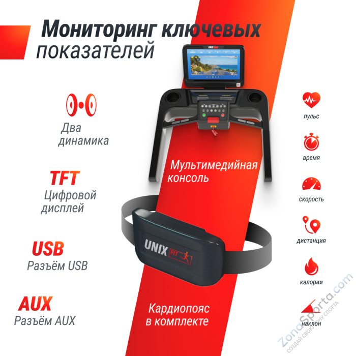 Беговая дорожка Unix Fit T-1550 Pro (18,5 TFT)
