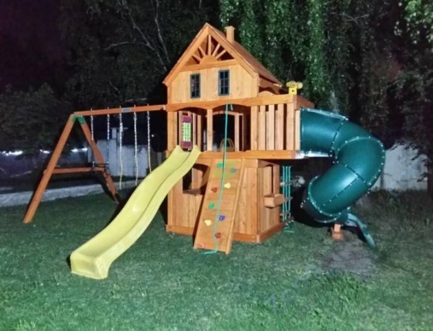 Деревянная детская площадка для дачи Igragrad Шато 2 с трубой (Домик)