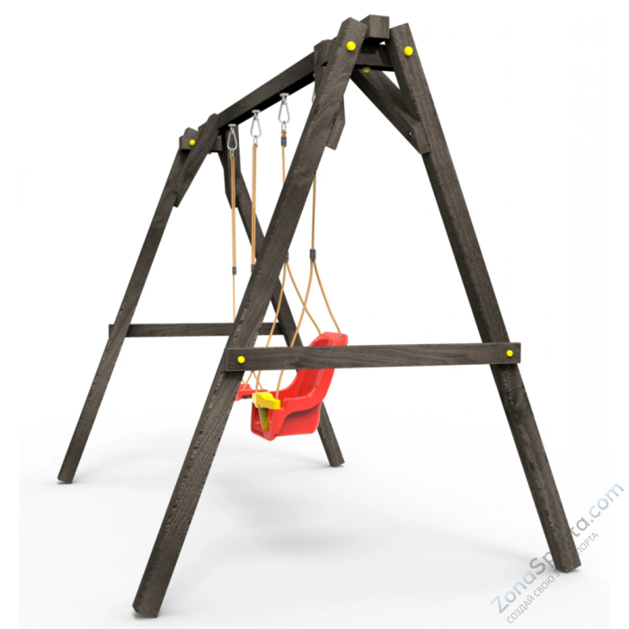 Деревянные качели Пикник 2 Black (качели для малышей качели долька)