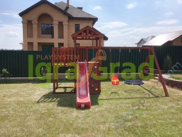 Деревянная детская площадка для дачи Igragrad Панда Фани с балконом