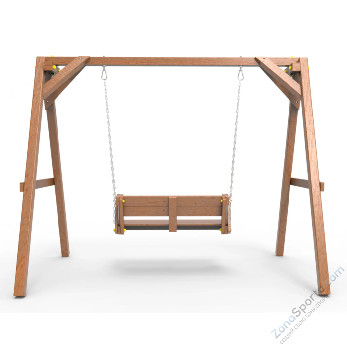 Деревянные качели Пикник 2 Оптимус (диванчик на цепях)
