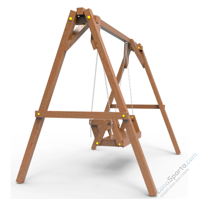 Деревянные качели Пикник 2 Оптимус (диванчик на цепях)