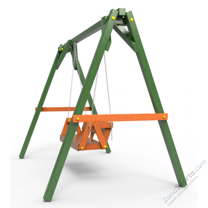 Деревянные качели Пикник 2 Вега (диванчик на цепях)