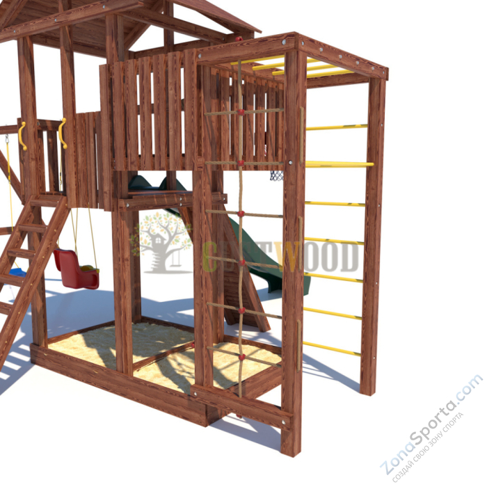 Детская деревянная игровая площадка для улицы дачи CustWood Active 1