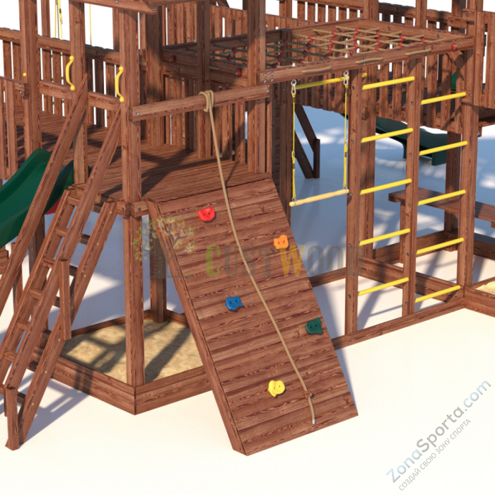 Детская деревянная игровая площадка для улицы дачи CustWood Active 16