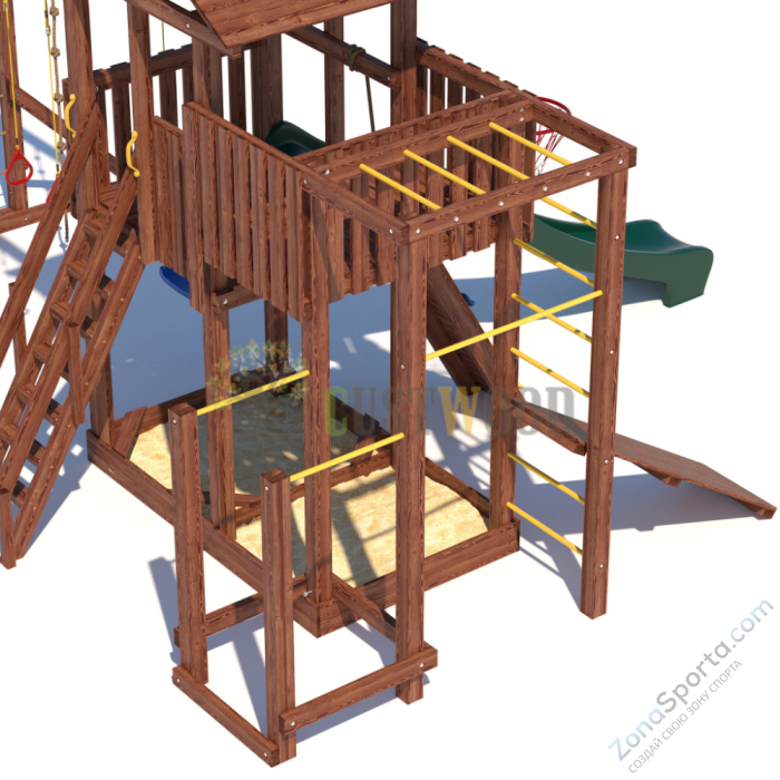 Детская деревянная игровая площадка для улицы дачи CustWood Active 4