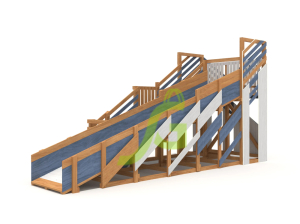 Детская деревянная зимняя горка IgraGrad Snow Fox скат 5.9 м мод.3