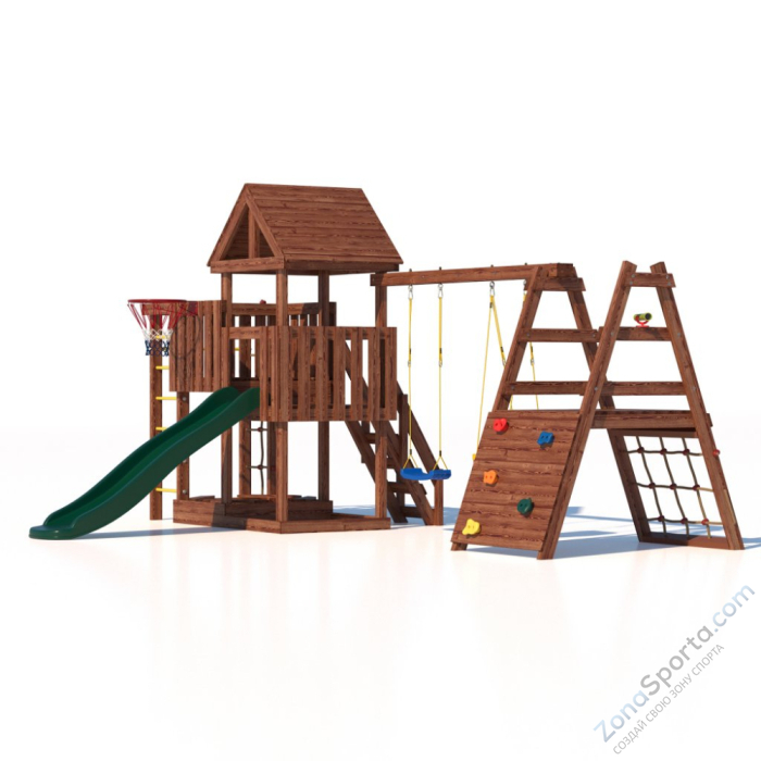 Детская площадка CustWood Junior Color JC15 с деревянной крышей