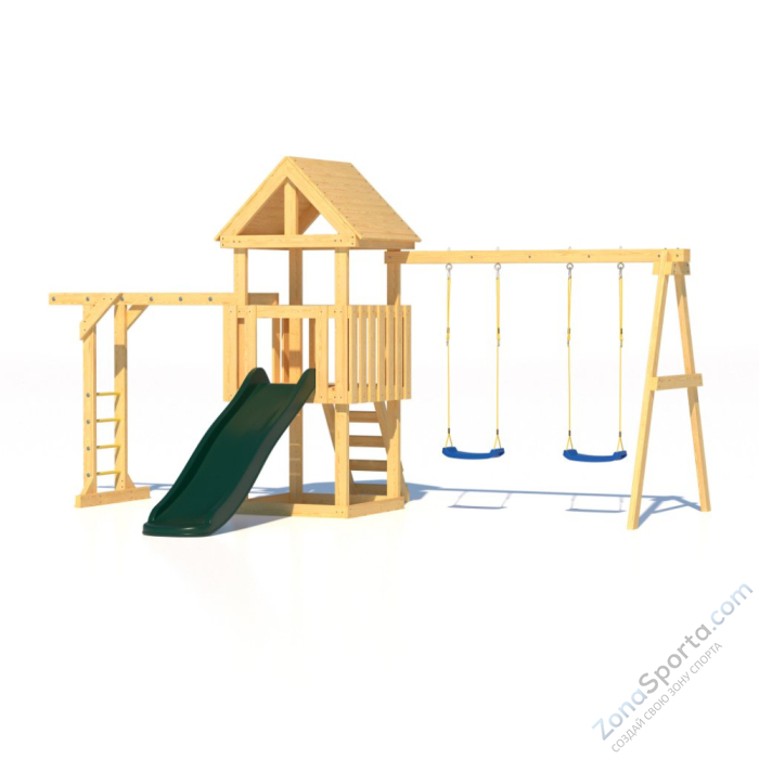 Детская площадка CustWood Junior J3 с деревянной крышей 