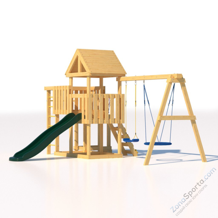 Детская площадка CustWood Junior J9 с деревянной крышей