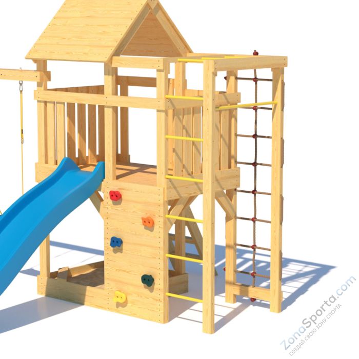 Детская площадка CustWood Scout S4 с деревянной крышей 