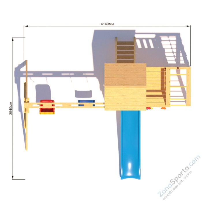 Детская площадка CustWood Scout S4 с деревянной крышей 