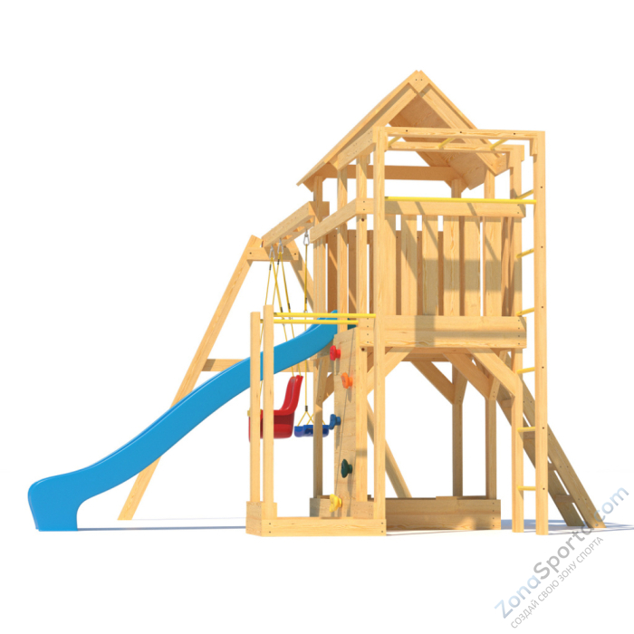 Детская площадка CustWood Scout S5 с деревянной крышей 