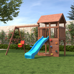 Детская площадка CustWood Scout SC3+ с деревянной крышей 