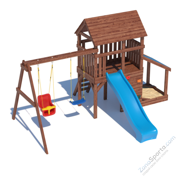 Детская площадка CustWood Scout SC7+ с большой деревянной крышей