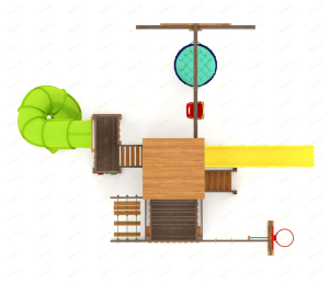 Детская площадка IgraGrad Панда Фани с балконом мод.1 и трубой 2.1м