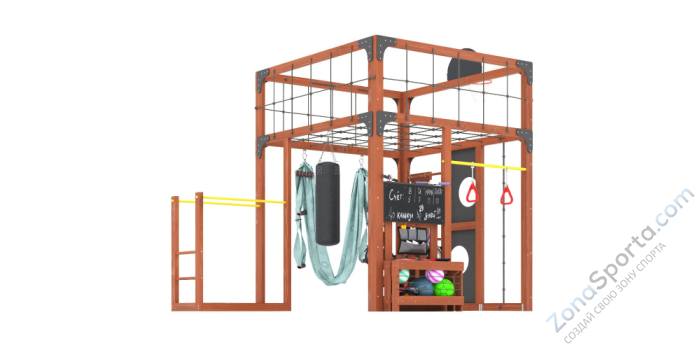 Детская площадка Савушка Куб-1 (Махагон) с гамаком для йоги
