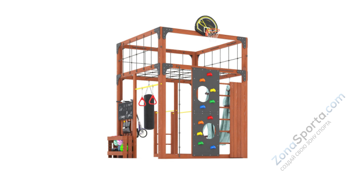 Детская площадка Савушка Куб-1 (Махагон) с гамаком для йоги