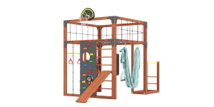 Детская площадка Савушка Куб-1 (Махагон) с гамаком для йоги