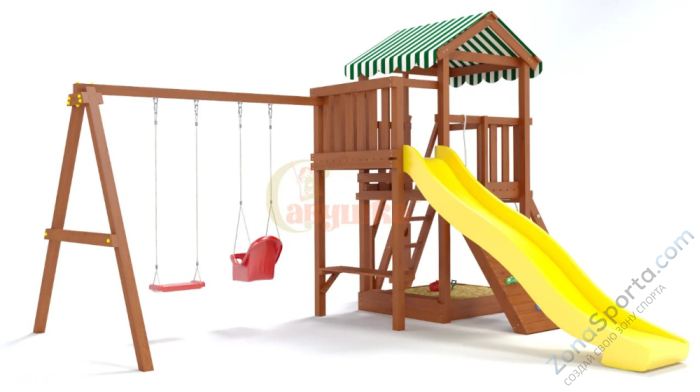 Детская площадка Савушка Мастер 2 (Махагон) Plus (горка 3 метра)