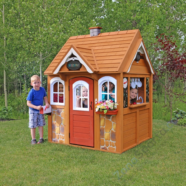 Детский деревянный Цветочный домик люкс