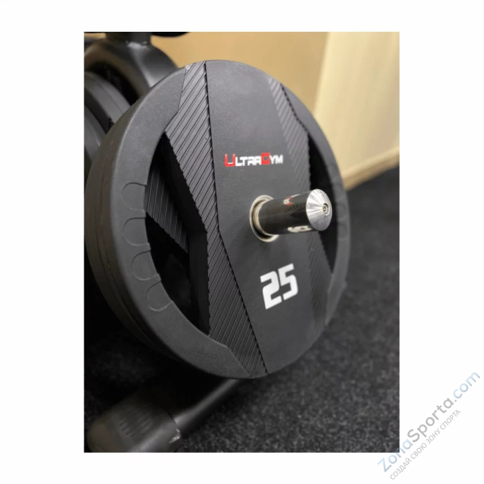 Диск полиуретановый с двумя хватами UltraGym UG2030С 2,5 кг 