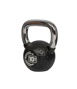 Гиря 10 кг с хромированной ручкой полиуретановая (CPU) Original FitTools