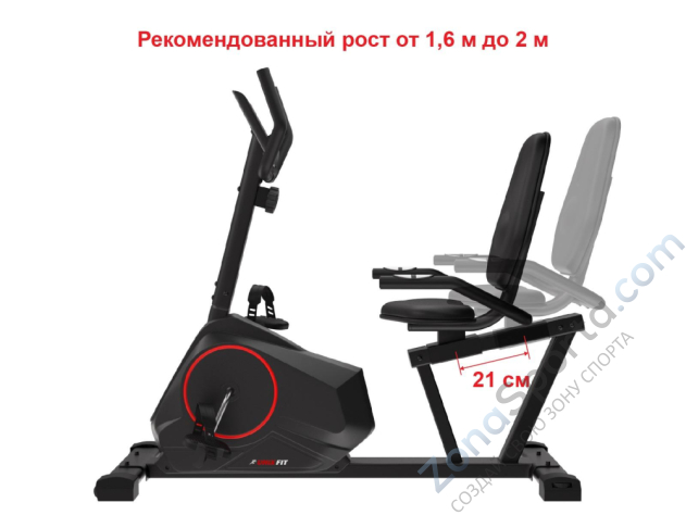 Горизонтальный велотренажер Unix Fit BR-390