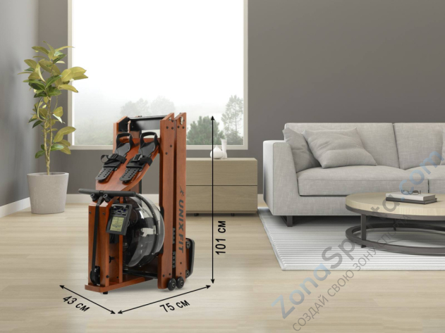 Гребной тренажер Unix Fit Wood Rower Dark