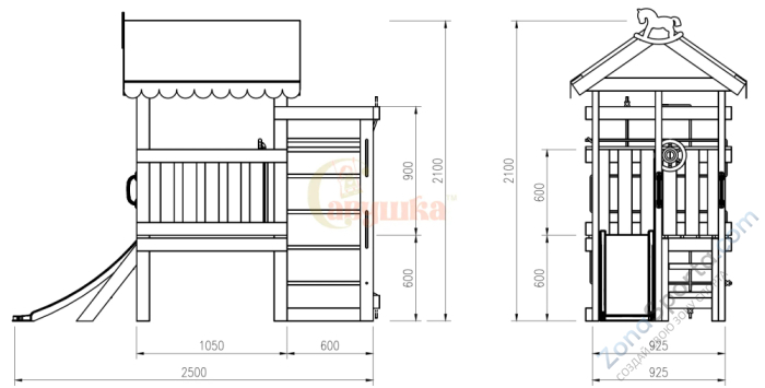 Игровой комплекс Савушка Baby 13 оливковый