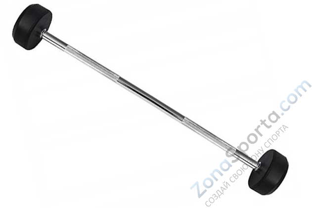 Комплект прямых фиксированных обрезиненных штанг Hasttings от 10 до 20 кг