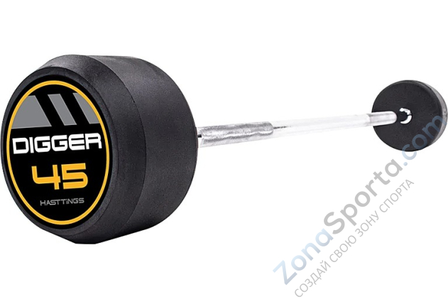 Комплект прямых фиксированных обрезиненных штанг Hasttings от 25 до 45 кг