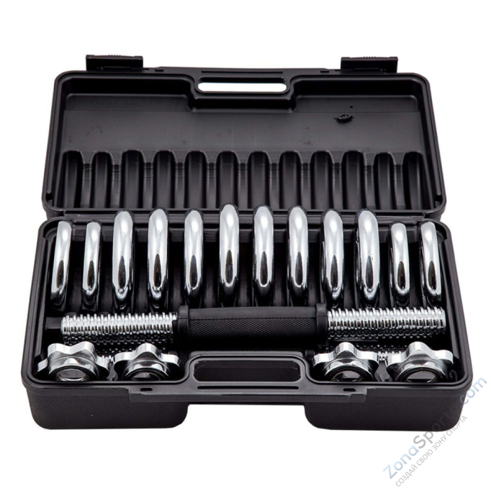 Набор гантелей 15 кг в кейсе Profi-Fit