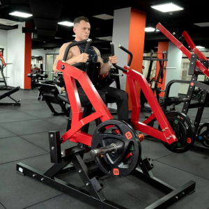 Наклонная гребная тяга на свободных весах (черно-красный) Protrain PP106