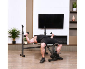 Скамья со стойками под штангу DFC D705