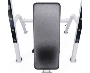 Скамья со стойками под штангу DFC GORILLA белая, с партой для бицепса