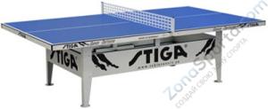 Теннисный стол антивандальный Stiga Super Outdoor с сеткой (синий)