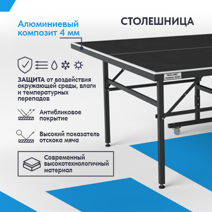 Теннисный стол Wallaby Outdoor S200 Black