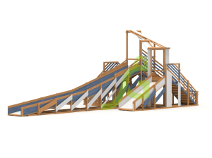 Зимняя деревянная горка IgraGrad Snow Fox 12 м с двумя скатами мод.624