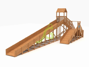 Зимняя деревянная горка IgraGrad Snow Fox 12 м с двумя скатами