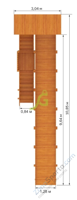 Зимняя деревянная горка IgraGrad Snow Fox (Домик) скат 10 м