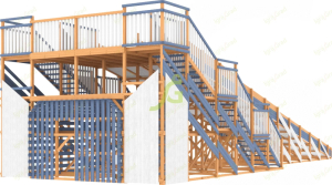 Зимняя деревянная горка IgraGrad Snow Fox скат 18 м мод.2