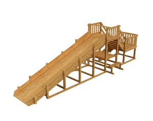Зимняя деревянная заливная горка Ледянка 2 скат 8х1,5м (масло)