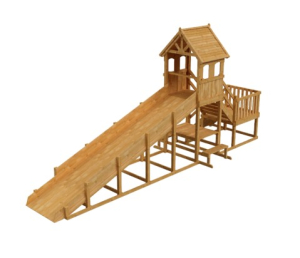 Зимняя деревянная заливная горка Морозко 12м