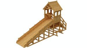 Зимняя деревянная заливная горка Теремок 1 (пропитка)