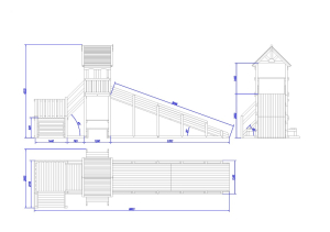 Зимняя деревянная заливная горка Теремок 2 (масло)