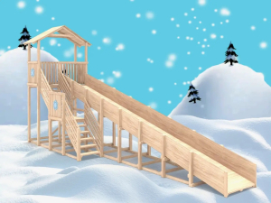 Зимняя горка IgraGrad Snow Fox (Домик) скат 10 м без окраски