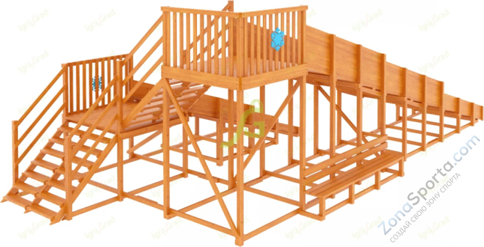 Зимняя горка IgraGrad Snow Fox скат 10 м (мод. 3)